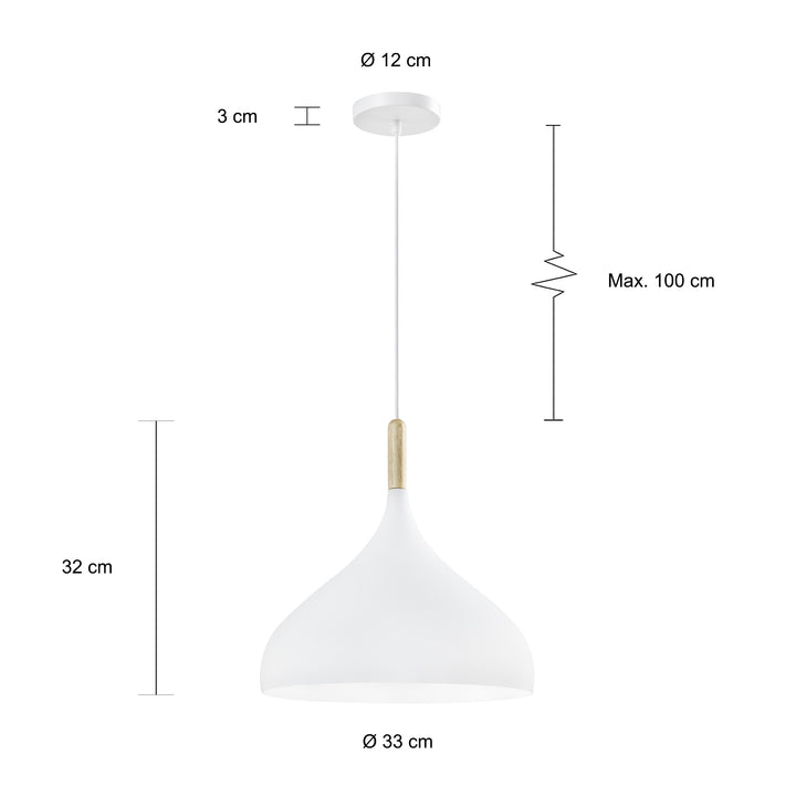 QUVIO Hanglamp rond wit - QUV5129L-WHITE (2)