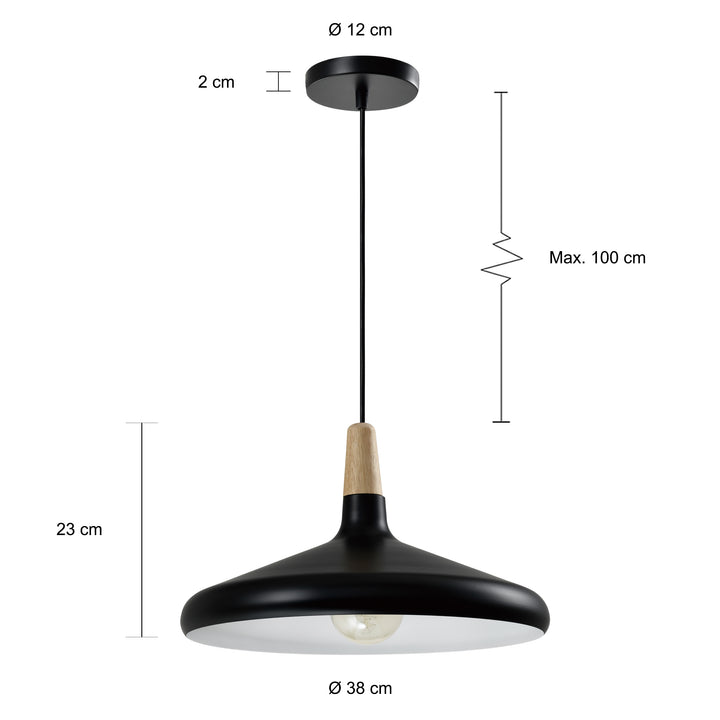 QUVIO Hanglamp rond zwart - QUV5132L-BLACK (2)