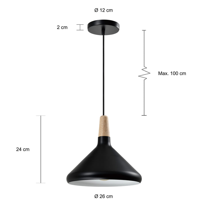 QUVIO Hanglamp rond zwart - QUV5133L-BLACK (2)