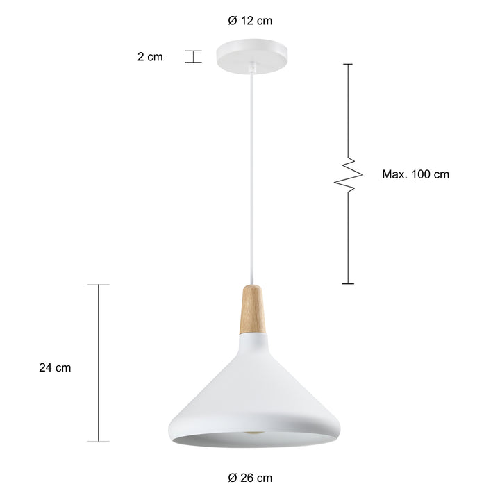 QUVIO Hanglamp rond wit - QUV5133L-WHITE (2)