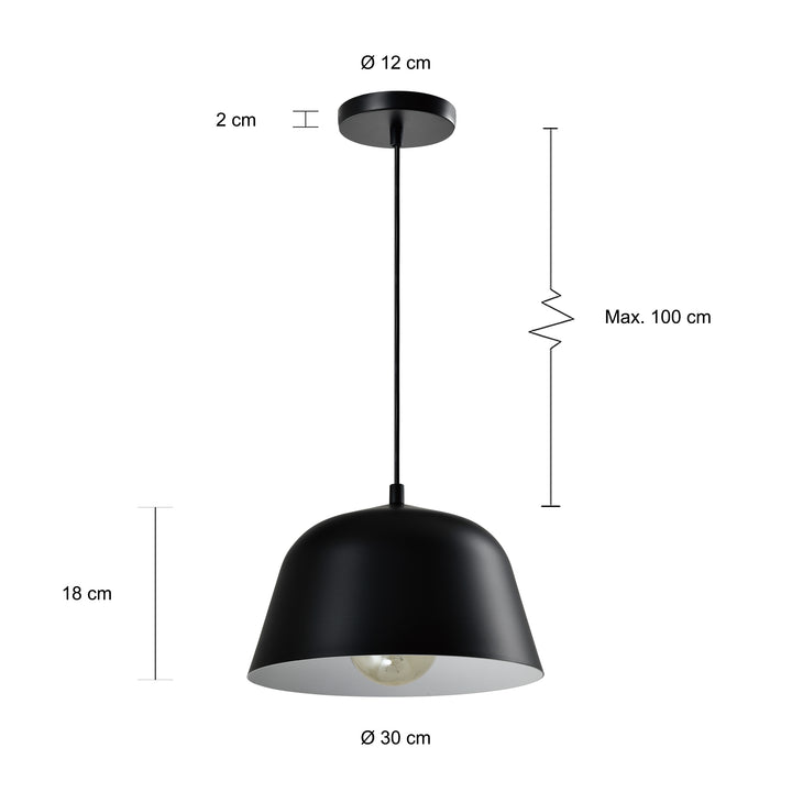 QUVIO Hanglamp rond zwart - QUV5135L-BLACK (2)