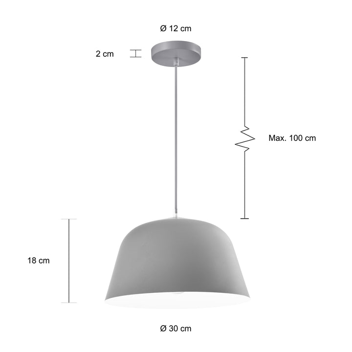 QUVIO Hanglamp rond grijs - QUV5135L-GREY (2)