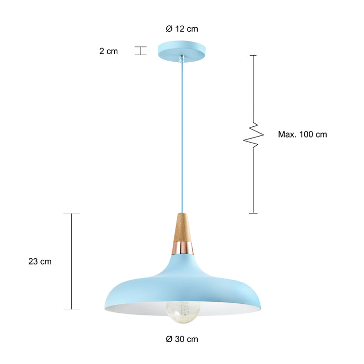 QUVIO Hanglamp rond blauw - QUV5137L-BLUE (2)