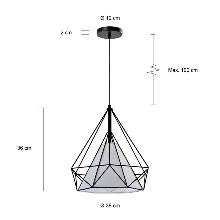 QUVIO Hanglamp met metalen frame zwart - QUV5152L-BLACK (2)