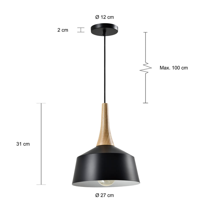 QUVIO Hanglamp rond zwart - QUV5156L-BLACK (2)