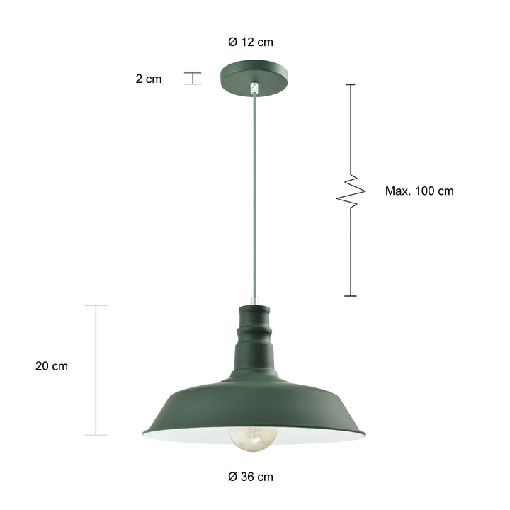 QUVIO Hanglamp rond groen - QUV5158L-GREEN (2)