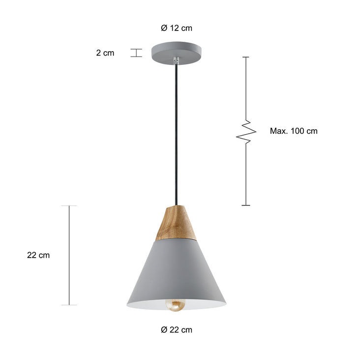 QUVIO Hanglamp langwerpig grijs - QUV5159L-GREY (2)