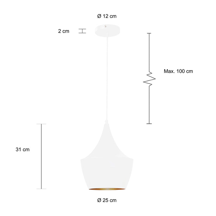 QUVIO Hanglamp rond wit - QUV5070L-WHITE (2)