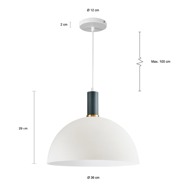 QUVIO Hanglamp wit en blauw - QUV5087L-BLUE/WHITE (2)