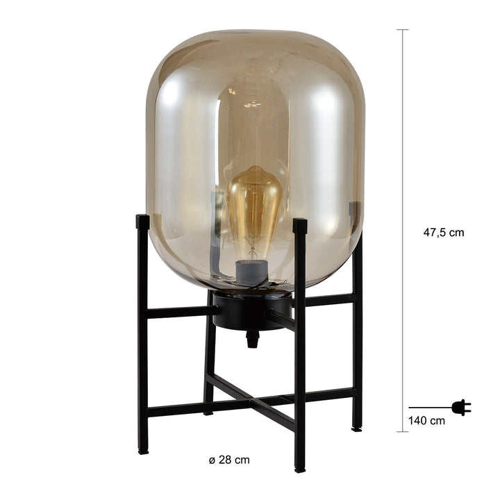 QUVIO Tafellamp in metaal rek zwart - QUV5032L-BLACK (2)