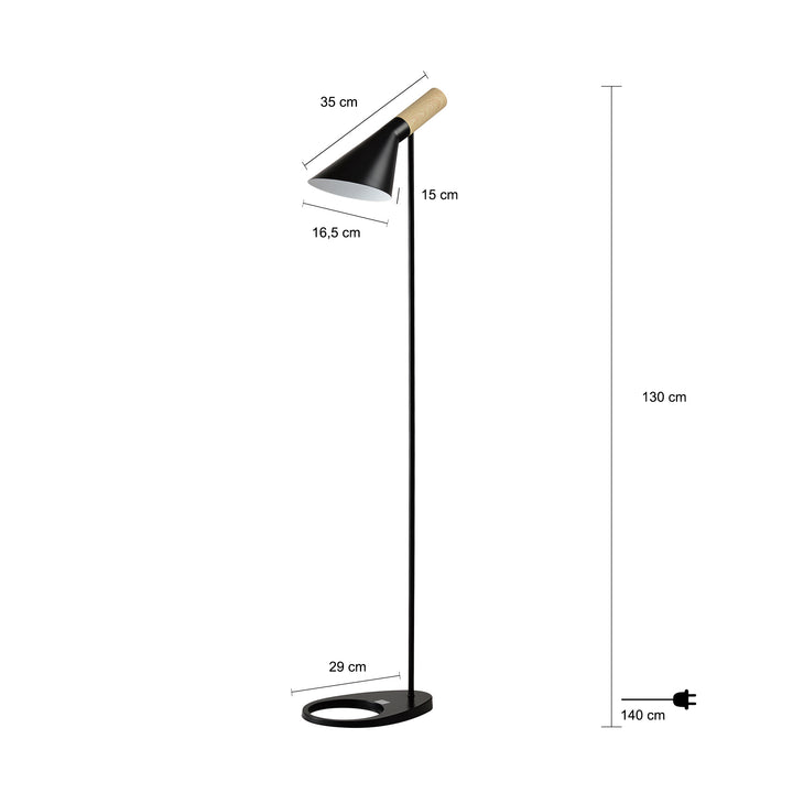 QUVIO Vloerlamp driehoek zwart - QUV5036L-BLACK (1)