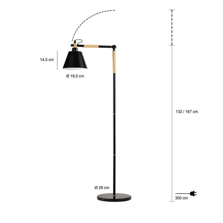 QUVIO Vloerlamp ronde lampenkap zwart - QUV5038L-BLACK (1)