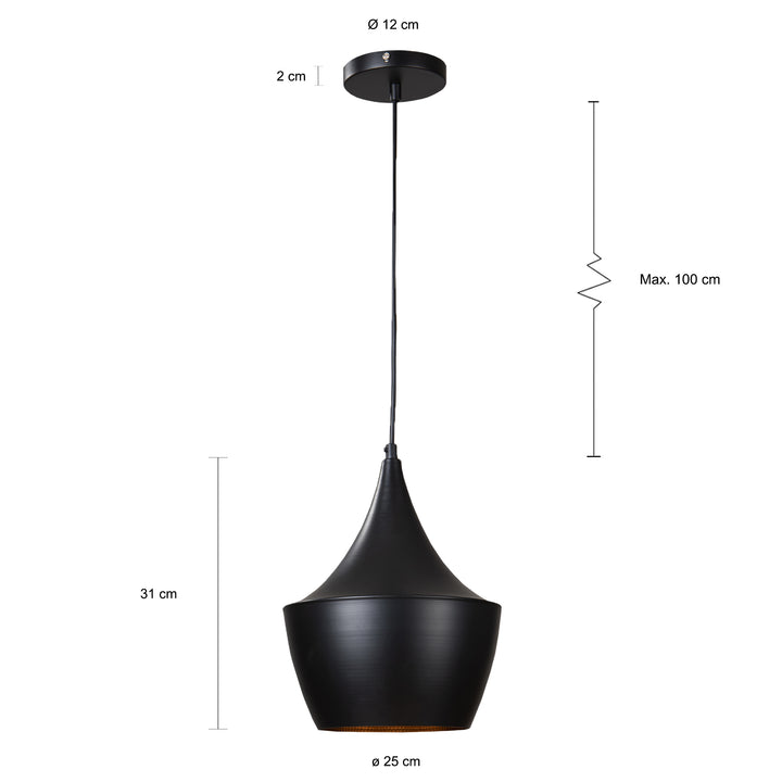 QUVIO Hanglamp rond zwart - QUV5070L-BLACK (2)