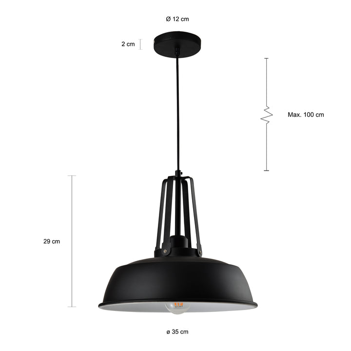 QUVIO Hanglamp rond zwart - QUV5080L-BLACK (2)