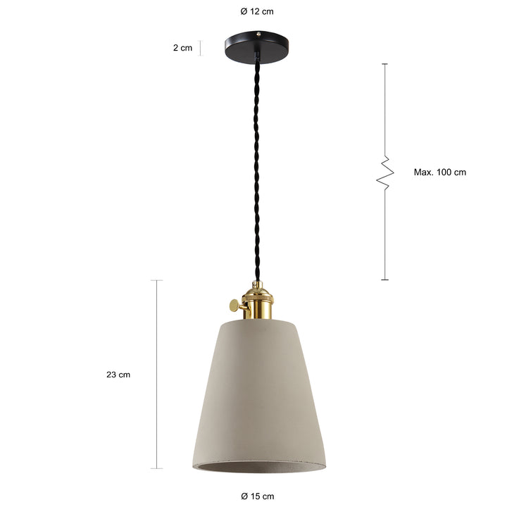 QUVIO Hanglamp beton langwerpig grijs - QUV5094L-GREY (2)