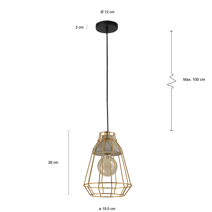 QUVIO Hanglamp beton en staal - QUV5096L-GOLD (2)