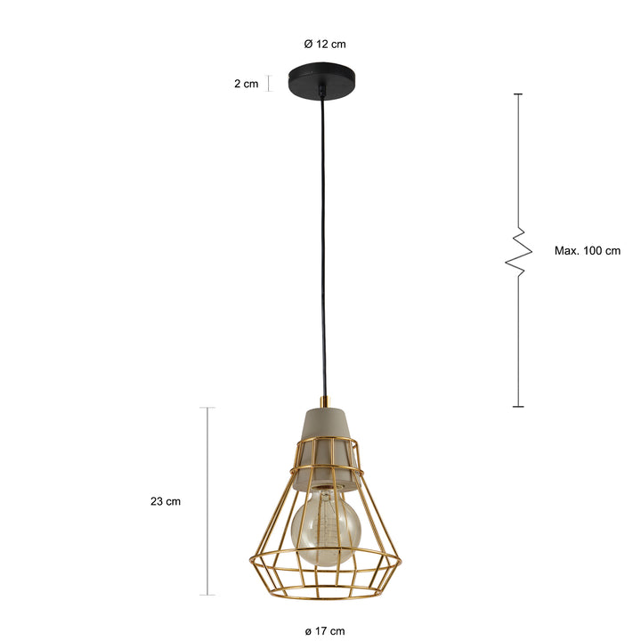 QUVIO Hanglamp rond goud - QUV5098L-GOLD (2)