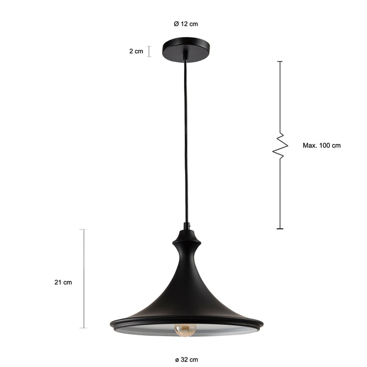 QUVIO Hanglamp rond zwart - QUV5105L-BLACK (2)