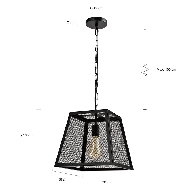 QUVIO Hanglamp vierkant zwart - QUV5112L-BLACK (1)