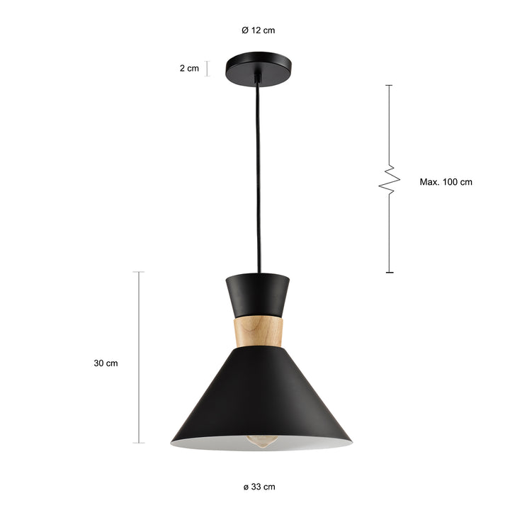 QUVIO Hanglamp rond zwart - QUV5113L-BLACK (2)