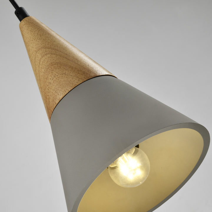 QUVIO Hanglamp langwerpig beton met hout grijs - QUV5141L-GREY (3)