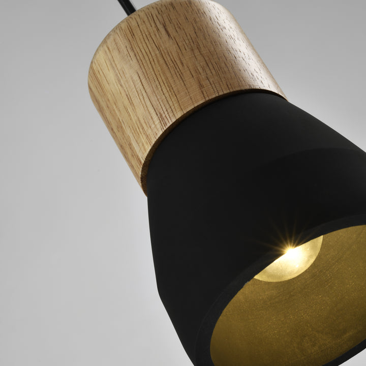QUVIO Hanglamp langwerpig beton met hout zwart - QUV5144L-BLACK (3)