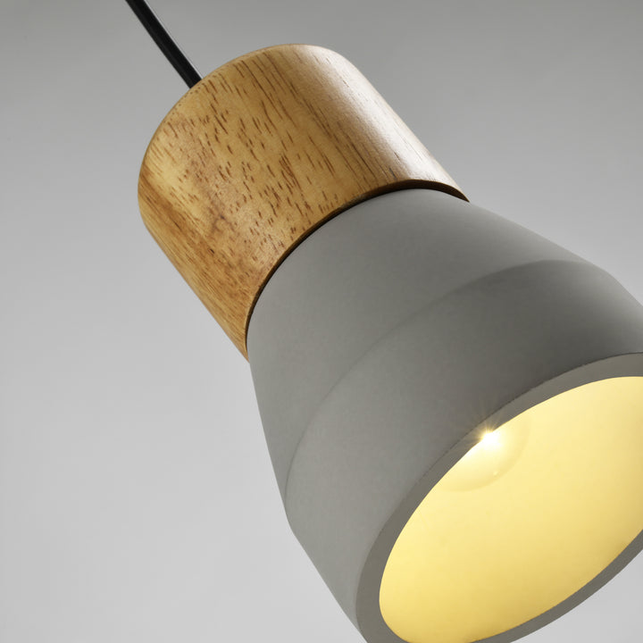 QUVIO Hanglamp langwerpig beton met hout grijs - QUV5144L-GREY (3)