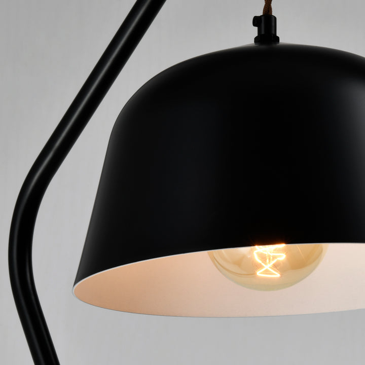QUVIO Staande lamp metaal ronde lampenkap zwart - QUV5170L-BLACK (3)
