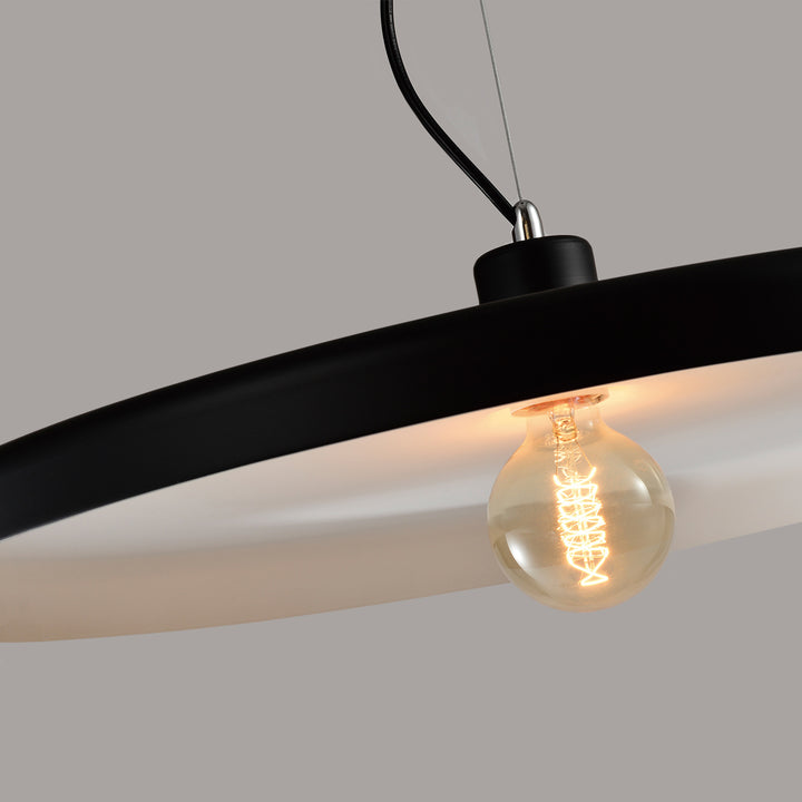 QUVIO Hanglamp rond zwart met witte binnenkant - QUV5073L-BLACK/WHITE (3)