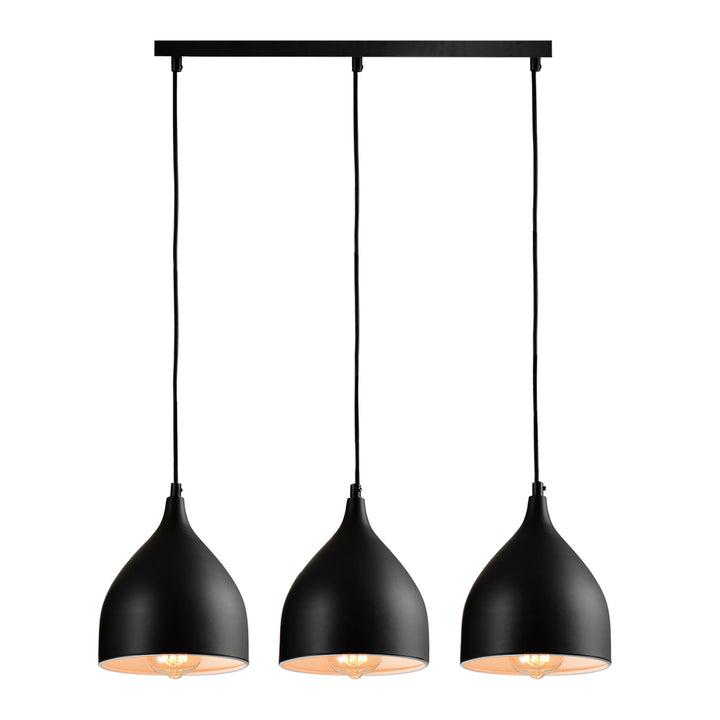 QUVIO Hanglamp 3-lichts zwart - QUV5061L-BLACK