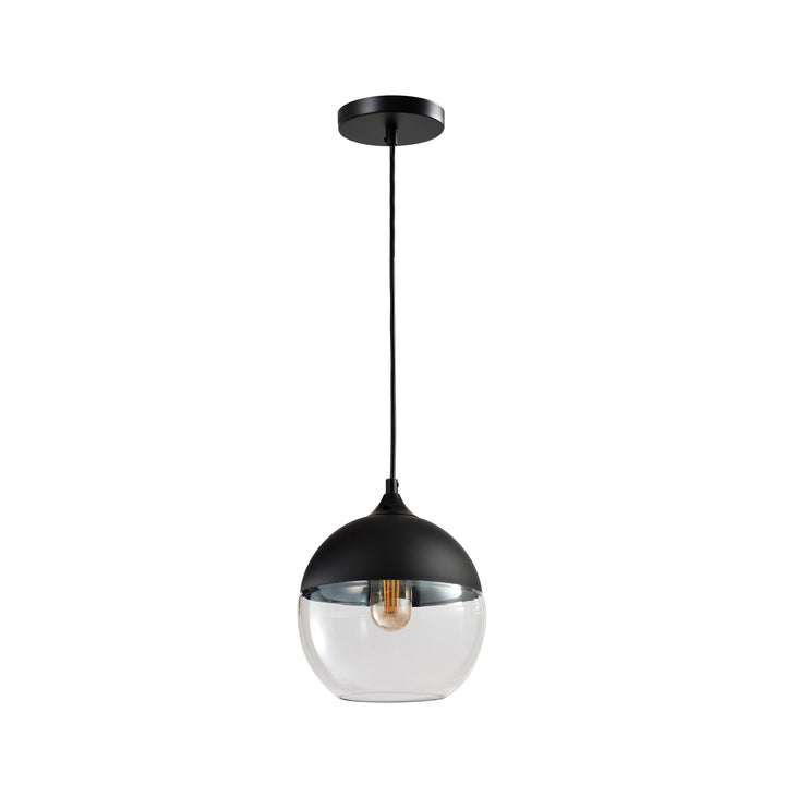 QUVIO Hanglamp glas rond zwart - QUV5103L-BLACK (1)