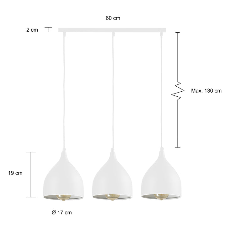 QUVIO Hanglamp 3-lichts wit - QUV5061L-WHITE (2)