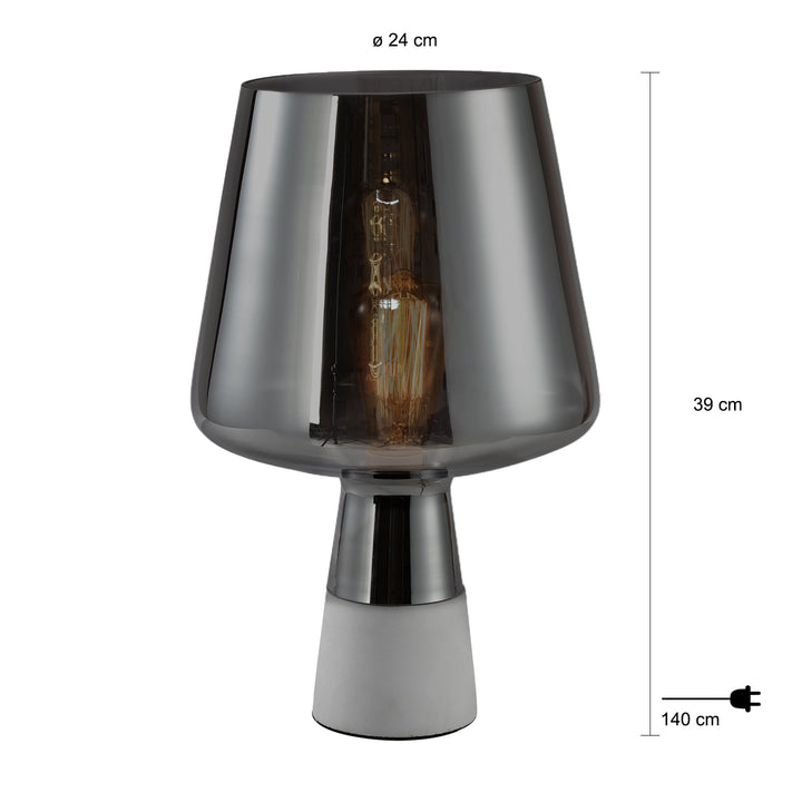 QUVIO Tafellamp beton met glazen lampenkap - QUV5034L (2)