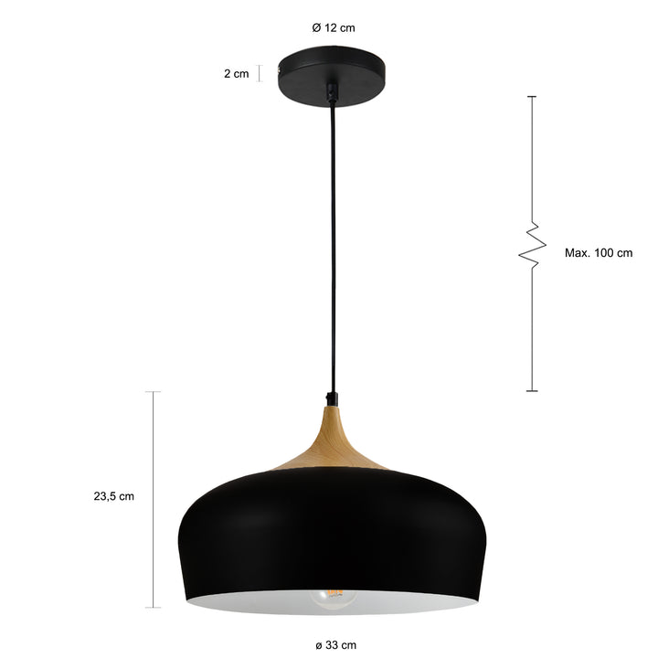 QUVIO Hanglamp rond zwart - QUV5064L-BLACK (2)