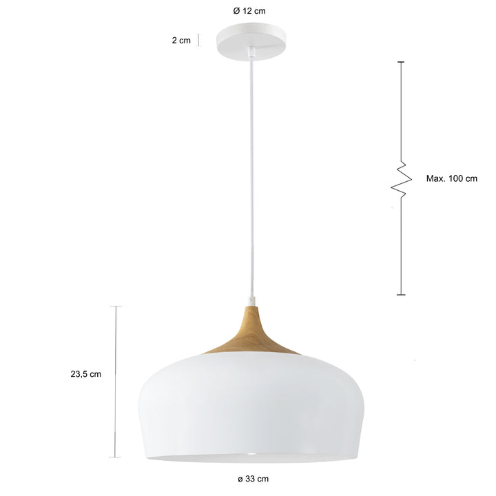 QUVIO Hanglamp rond wit - QUV5064L-WHITE (2)