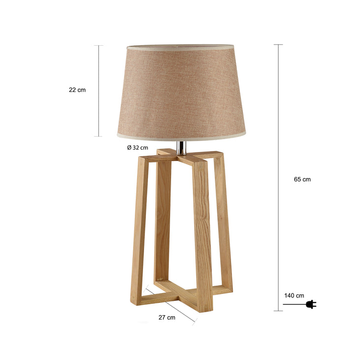 QUVIO Tafellamp hout en stof - QUV5116L-White (2)