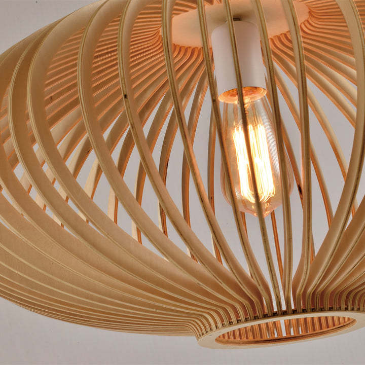 QUVIO Hanglamp hout rond 58cm - QUV5045L-WOOD (3)