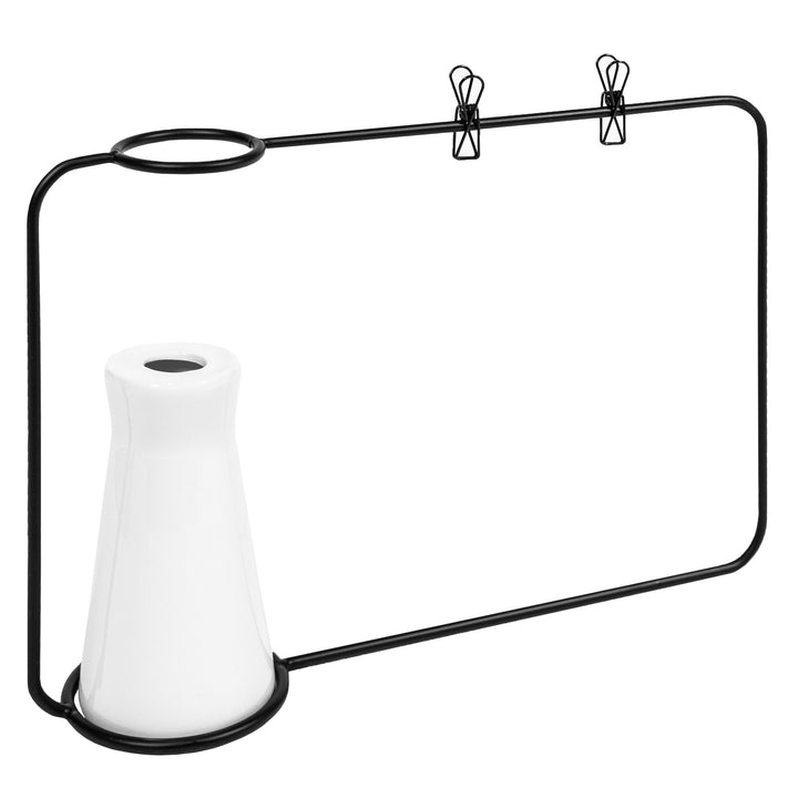 QUVIO Fotoframe met vaasje - Zwart en wit (1)