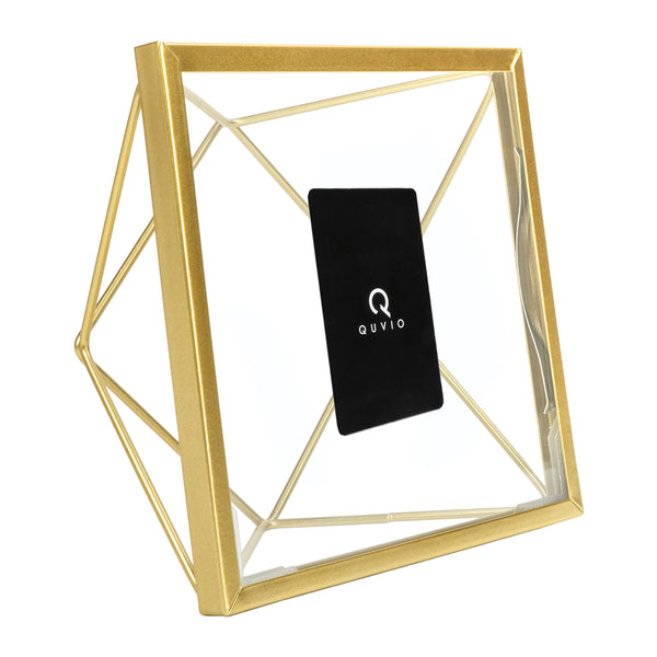 QUVIO Fotolijstje hexagon - 15 x 15 cm - staal - Goud