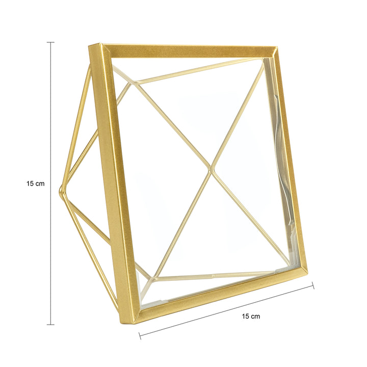 QUVIO Fotolijstje hexagon - 15 x 15 cm - staal - Goud (1)