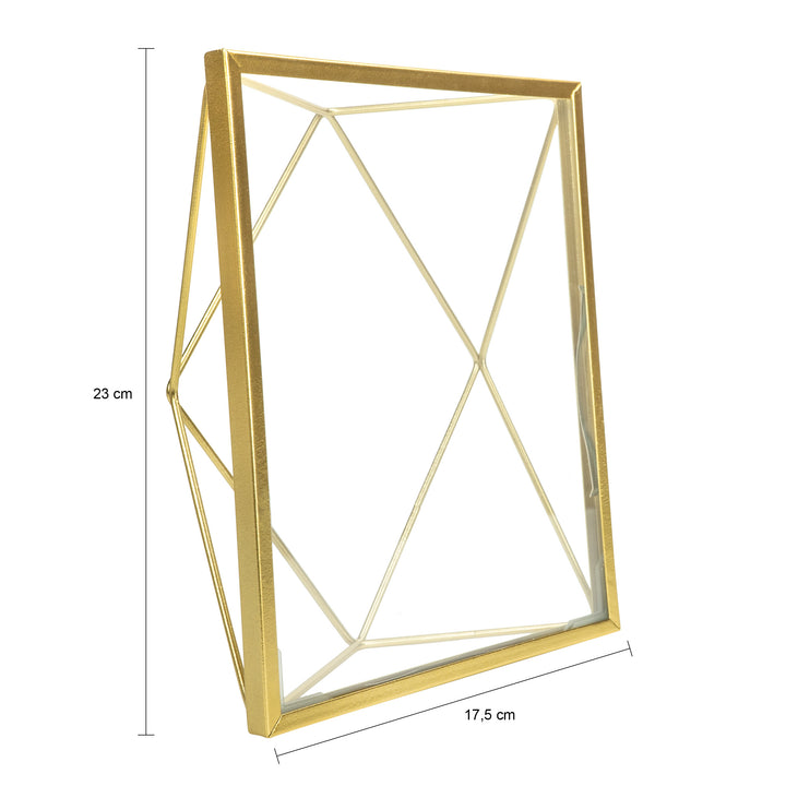 QUVIO Fotolijstje hexagon - 17,5 x 23 cm - staal - Goud (1)