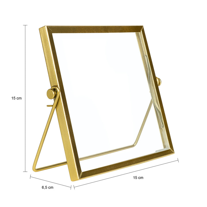 QUVIO Fotolijst staand - 15 x 15 cm - Staal - Goud (1)