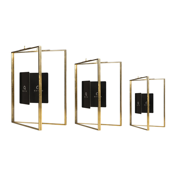 QUVIO Fotolijst staand rechthoek 15x20,5 cm + 13x18 cm + 10,5x15,5 cm - Goud