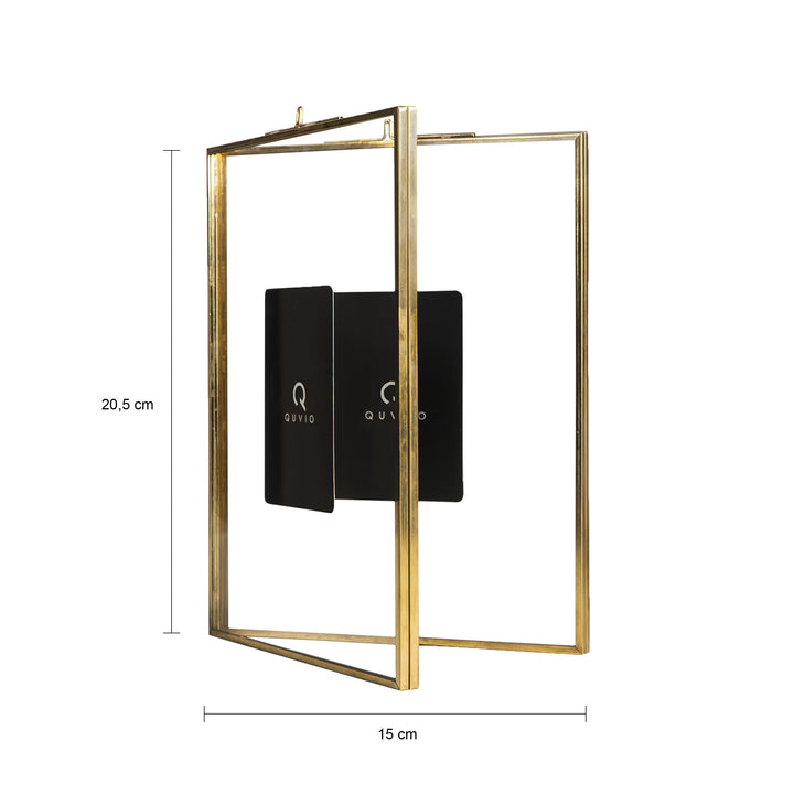 QUVIO Fotolijst staand rechthoek 15x20,5 cm + 13x18 cm + 10,5x15,5 cm - Goud (2)