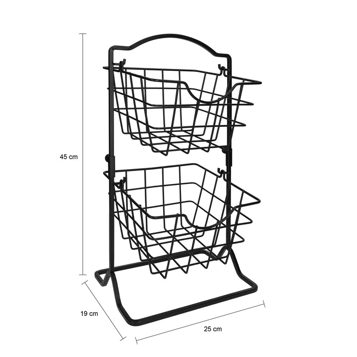 QUVIO Fruitmand - 2 laags - Metaal (2)