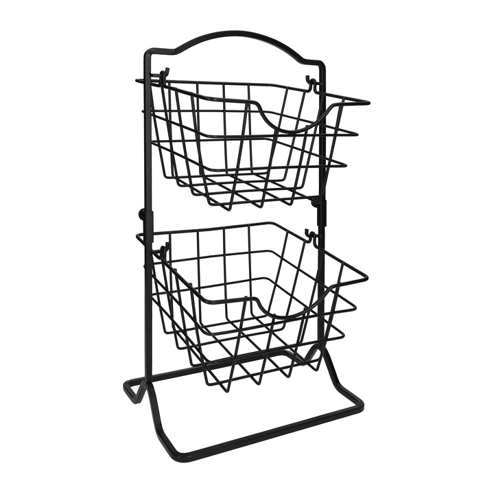 QUVIO Fruitmand - 2 laags - Metaal (1)