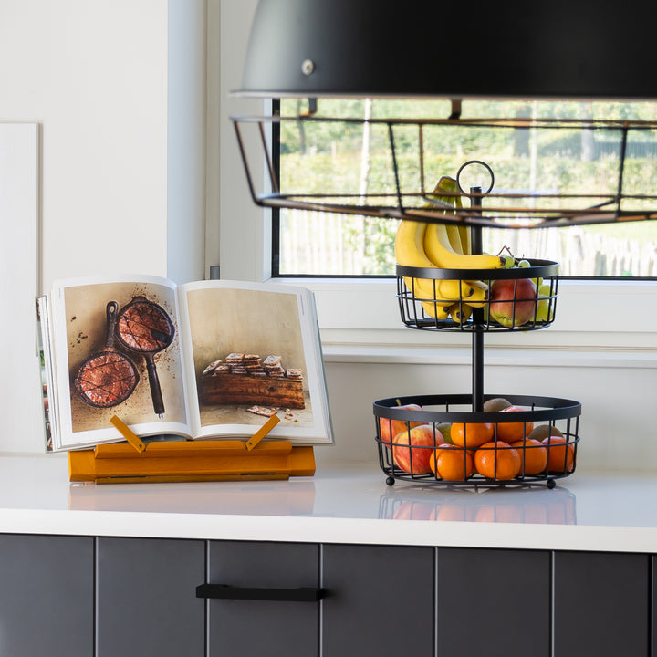 QUVIO Fruitmand 2 laags - Metaal - Zwart (5)