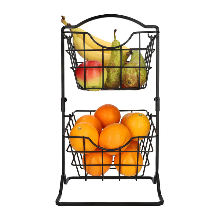 QUVIO Fruitmand - 2 laags - Metaal (3)