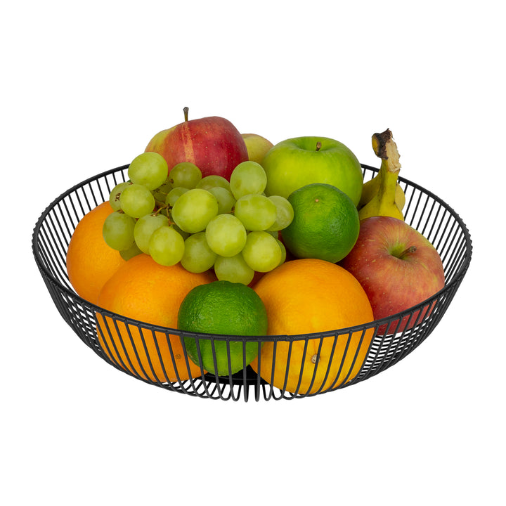 QUVIO Fruitschaal - Rond - Metaal - Zwart (1)