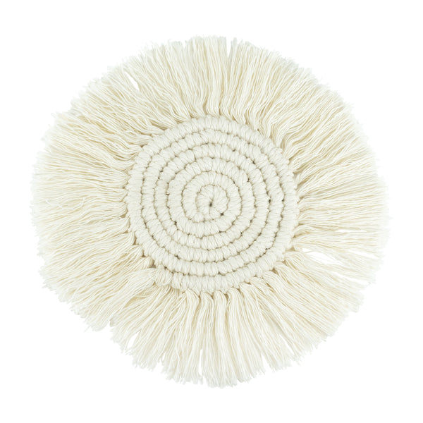 Krumble Onderzetter macrame rond - Katoen - Beige